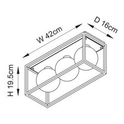 Ajax Brigg Matt Black Ceiling Bathroom Light