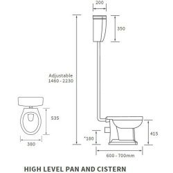 Ajax Somerby Chrome High Level Pan and Cistern with White Ash Seat