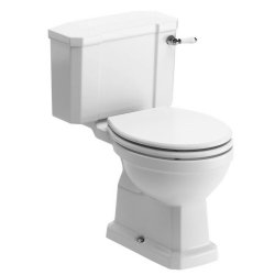 Ajax Somerby Close Coupled WC with White Ash Seat with Chrome Fittings