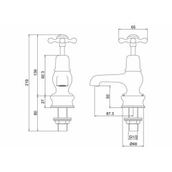 Burlington Claremont Brushed Nickel 3 Inch Basin Taps Burlington Claremont 3 Inch Basin Taps Regent Dimensions