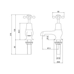 Burlington Claremont Brushed Nickel 3 Inch Basin Taps Burlington Claremont 3 Inch Basin Taps Dimensions