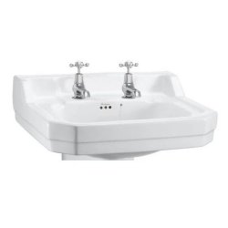 Burlington Edwardian 560mm Matt Black Cloakroom Vanity Unit with Basin Two Tap Hole Basin
