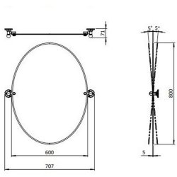 Burlington Traditional Oval Mirror in Brushed Nickel Burlington Traditional Oval Mirror in Brushed Nickel Dimensions 600mm