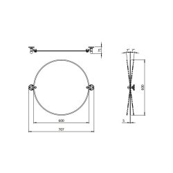 Burlington Traditional Round Mirror in Brushed Nickel Burlington Traditional Round Mirror in Brushed Nickel Dimensions 600mm