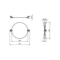 Burlington Traditional Round Mirror in Brushed Nickel Burlington Traditional Round Mirror in Brushed Nickel Dimensions 500mm
