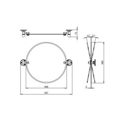 Burlington Traditional Round Mirror in Brushed Nickel Burlington Traditional Round Mirror in Brushed Nickel Dimensions 400mm