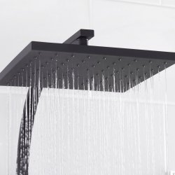 Bristan Qubo Black Thermostatic Bar Mixer Shower with Rigid Riser