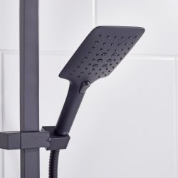 Bristan Qubo Black Thermostatic Bar Mixer Shower with Rigid Riser