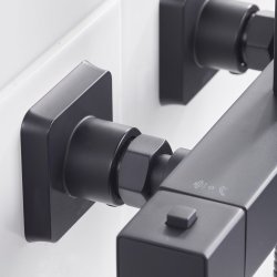 Bristan Qubo Black Thermostatic Bar Mixer Shower with Rigid Riser