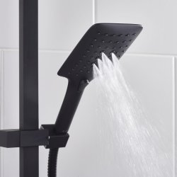 Bristan Qubo Black Thermostatic Bar Mixer Shower with Rigid Riser