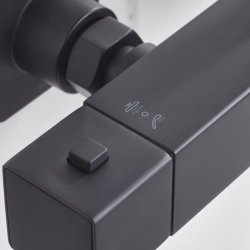 Bristan Qubo Black Thermostatic Bar Mixer Shower with Rigid Riser