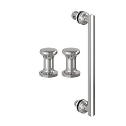 Burlington Classique 1200mm Sliding Shower Door in Brushed Nickel 1909 Handle and Finial Cutout