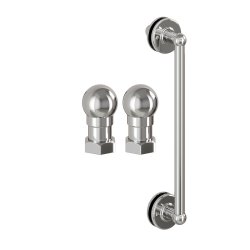 Burlington Classique 1200mm Sliding Shower Door in Brushed Nickel 1850 Handle and Finial Cutout