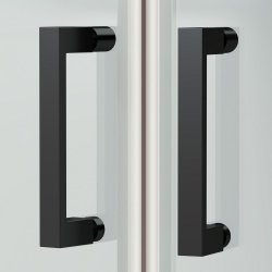Nuie Rene 1200 x 900mm Black Framed Offset Quadrant Shower Enclosure