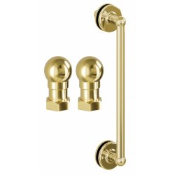 Burlington Classique 900mm Hinged Shower Door in Gold 1850 Handles in Gold