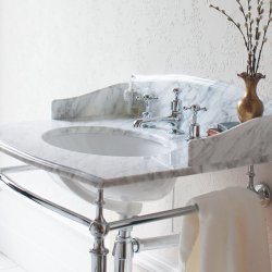 Burlington Claremont Chrome 3 Tap Hole Basin Mixer with Pop Up Waste Burlington Claremont Chrome 3 Tap Hole Basin Mixer with Pop Up Waste Basin Lifestyle