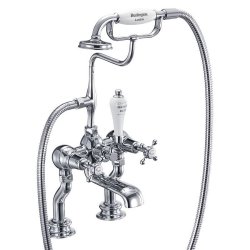 Burlington Claremont Chrome Deck Mounted Bath Shower Mixer Regent Base