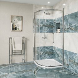 Burlington Classique Chrome 900mm Quadrant Shower Enclosure 1909 Handle and Finials