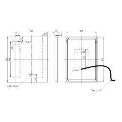 Ajax Oakwood 700 x 500mm Rectangular Front Lit LED Mirror