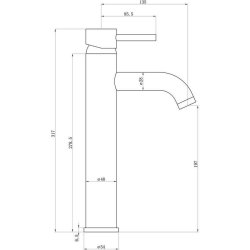 Ajax Ouse Matt Black Tall Basin Mixer