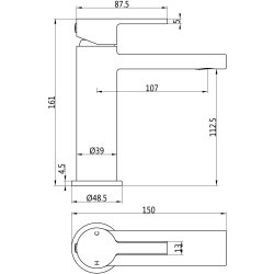 Ajax Freshney Brushed Brass Basin Mixer and Waste
