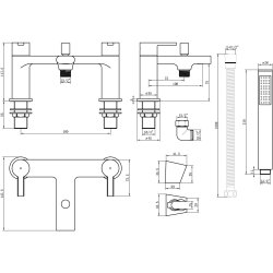Ajax Freshney Matt Black Bath Shower Mixer