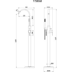 Ajax Freshney Chrome Floor Standing Bath Shower Mixer