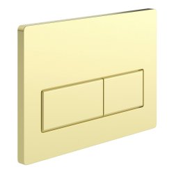 Ajax Wall Hung WC Frame and Cistern Brushed Brass Rectangle Flush Plate