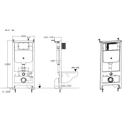 Ajax Wall Hung WC Frame and Cistern Ajax Wall Hung WC Frame and Cistern Dimensions