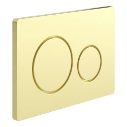 Ajax Low Height Wall Hung WC Frame and Cistern Brushed Brass Flush Plate