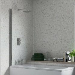 Ajax 1400mm Chrome Single Curved Bath Screen