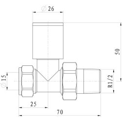 Ajax Patterned Matt Black Straight Radiator Valves
