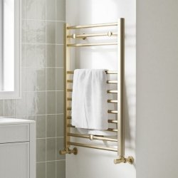 Ajax Kenwick 800 x 500mm Brushed Brass Straight Towel Warmer