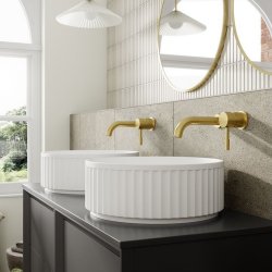 Ajax Kirmington 400mm Rounded White Fluted Countertop Basin
