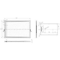Ajax Linear Black Slate 1200 x 800mm Rectangular Shower Tray