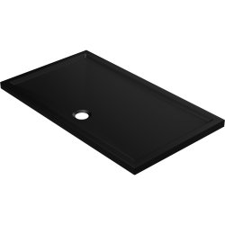 Ajax Low Profile 1400 x 800mm Matt Black Rectangular Shower Tray