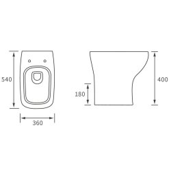Ajax Binbrook Rimless Back To Wall WC and Soft Close Seat Ajax Binbrook Rimless Back To Wall WC and Soft Close Seat Dimensions