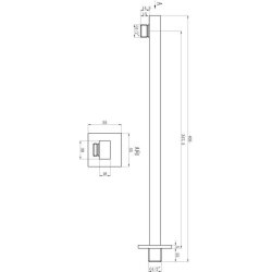 Ajax Hedon Brushed Bronze 405mm Square Shower Arm