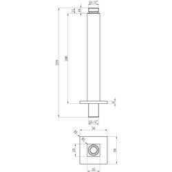 Ajax Hedon Brushed Bronze 180mm Square Ceiling Arm