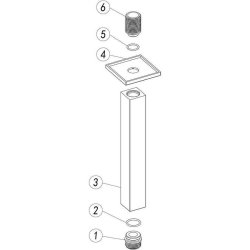 Ajax Hedon Brushed Bronze 180mm Square Ceiling Arm