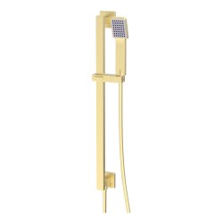 Ajax Hedon Brushed Brass Square Slider Rail Kit with Integrated Elbow