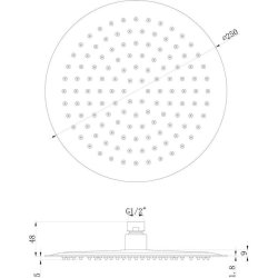 Ajax Thrunscoe Brushed Bronze 250mm Round Stainless Steel Ultraslim Showerhead