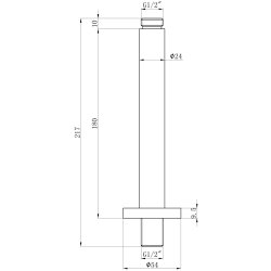 Ajax Thrunscoe Brushed Brass 180mm Round Ceiling Arm