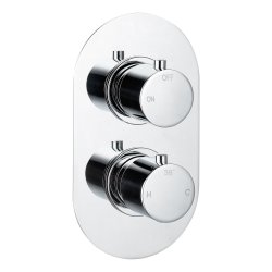 Ajax Thrunscoe Chrome Round Shower Valve and Fixed Shower Head