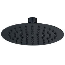 Ajax Thrunscoe Matt Black Round Shower Valve and Fixed Shower Head