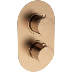 Ajax Thrunscoe Brushed Bronze Round Concealed Shower Valve with Riser Kit