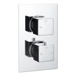 Ajax Hedon Chrome Square Shower Valve and Fixed Shower Head