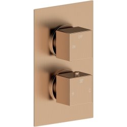 Ajax Hedon Brushed Bronze Square Concealed Shower Valve with Riser Kit