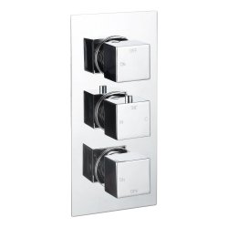 Ajax Hedon Chrome Square Two Outlet Shower Set