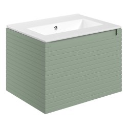Ajax Barnoldby 615mm Matt Willow Green Wall Hung Vanity Unit with Thin Edged Basin